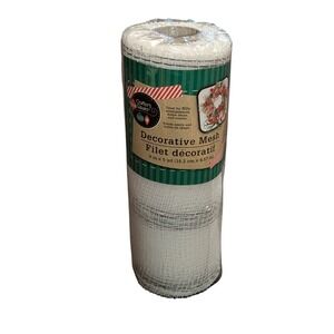 Crafter's Square White Silver Decorative Mesh‎ 6 inch x 5 yard Floral Craft Roll